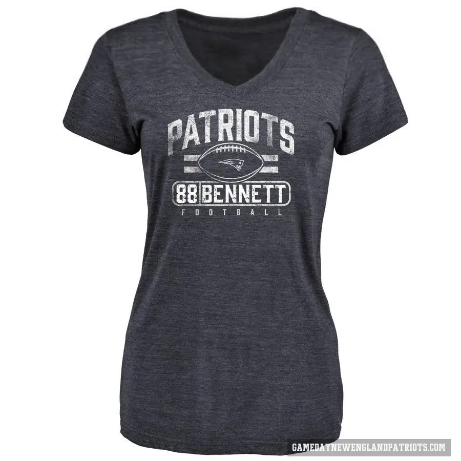 Women's ＃88 Martellus Bennett New England Patriots Navy Flanker T-Shirt