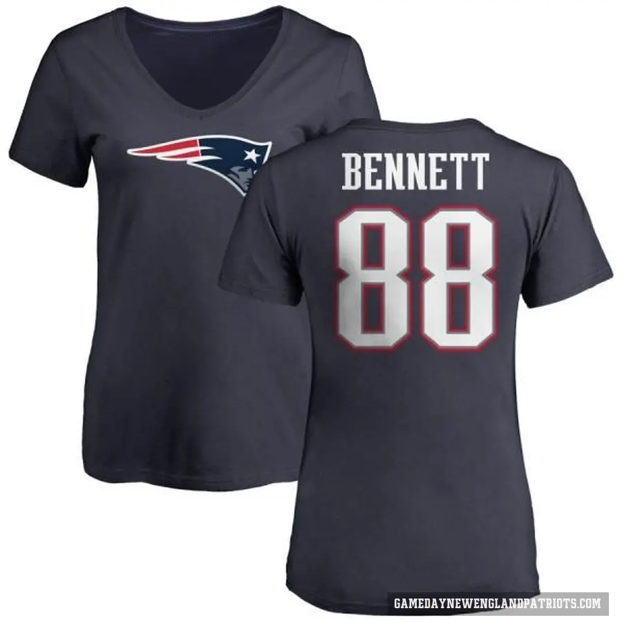 Women's ＃88 Martellus Bennett New England Patriots Navy Logo T-Shirt