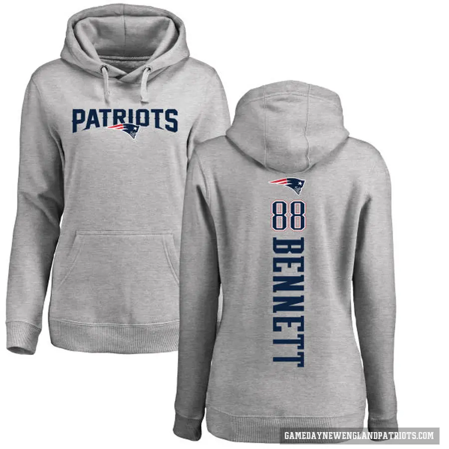 Women's ＃88 Martellus Bennett New England Patriots Pro Line Ash Backer Pullover Hoodie