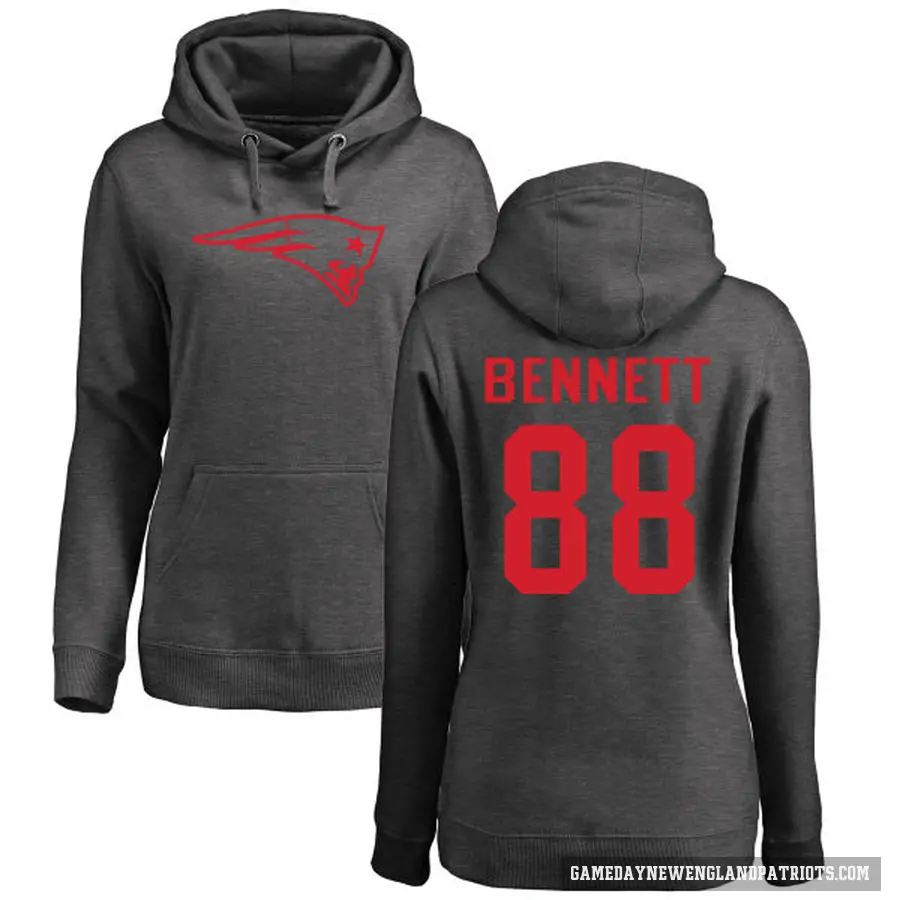 Women's ＃88 Martellus Bennett New England Patriots Pro Line by Branded Ash One Color Pullover Hoodie