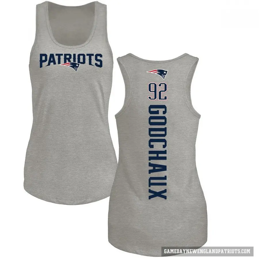 Women's ＃92 Davon Godchaux New England Patriots Ash Backer Tank Top