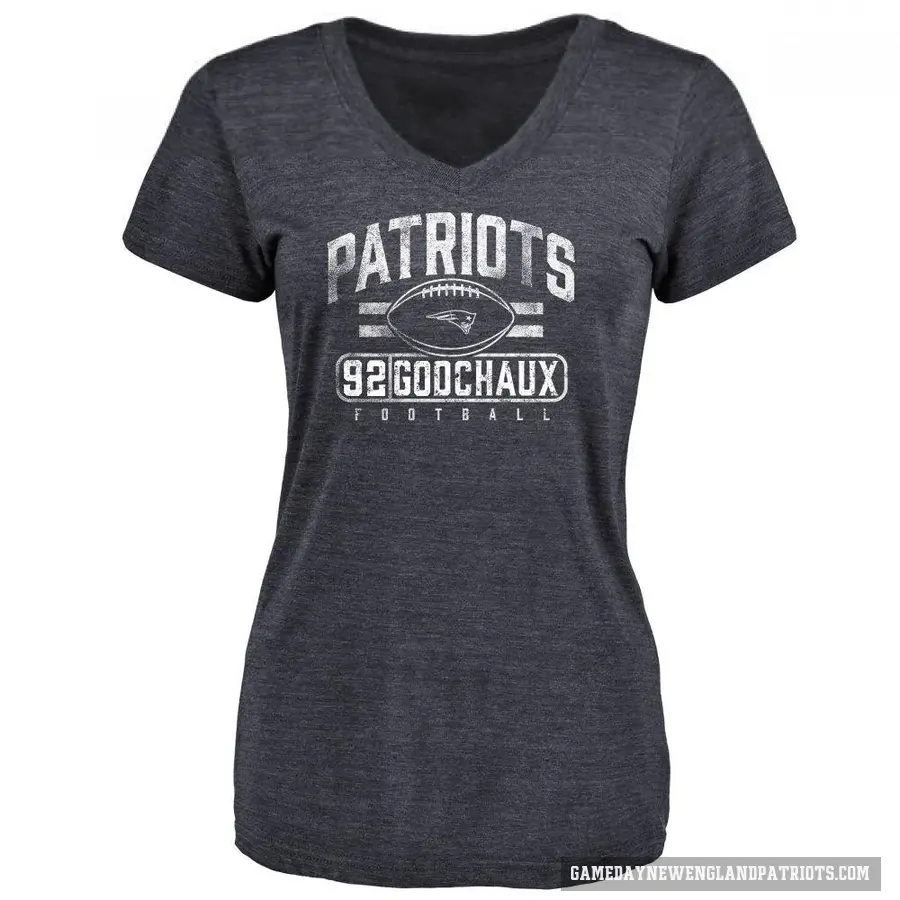 Women's ＃92 Davon Godchaux New England Patriots Navy Flanker T-Shirt