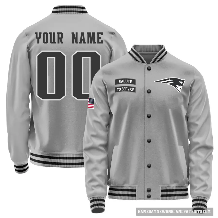 Youth ＃00 Custom New England Patriots Gray Salute to Service Performance Jacket