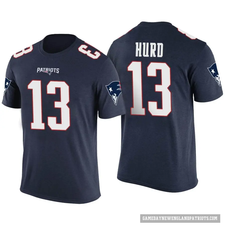 Youth ＃13 Jalen Hurd New England Patriots Navy Color Rush T-Shirt