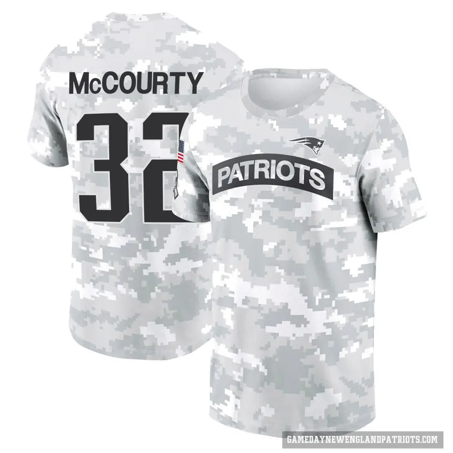 Youth ＃32 Devin McCourty New England Patriots Camo Arctic 2024 Salute to Service Performance T-Shirt