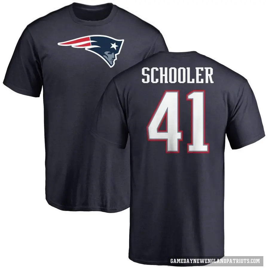 Youth ＃41 Brenden Schooler New England Patriots Navy Logo T-Shirt