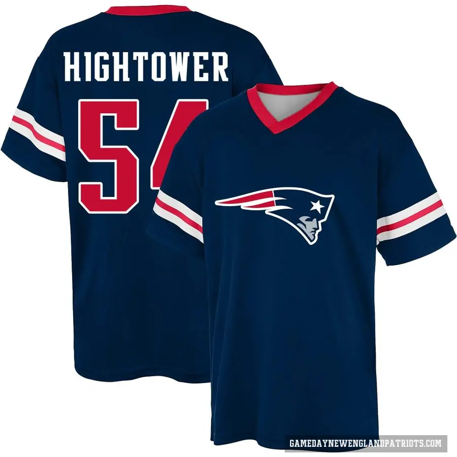 Youth ＃54 Dont'a Hightower New England Patriots Navy Game Day V-Neck T-Shirt