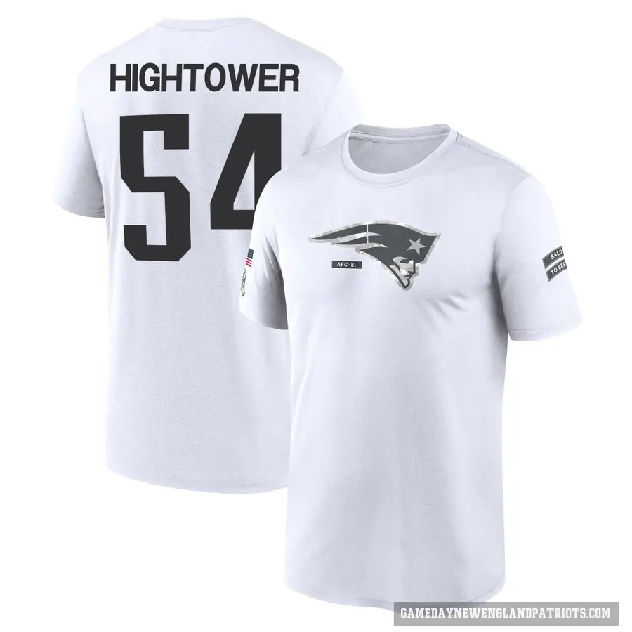 Youth ＃54 Dont'a Hightower New England Patriots White 2024 Salute to Service Performance T-Shirt