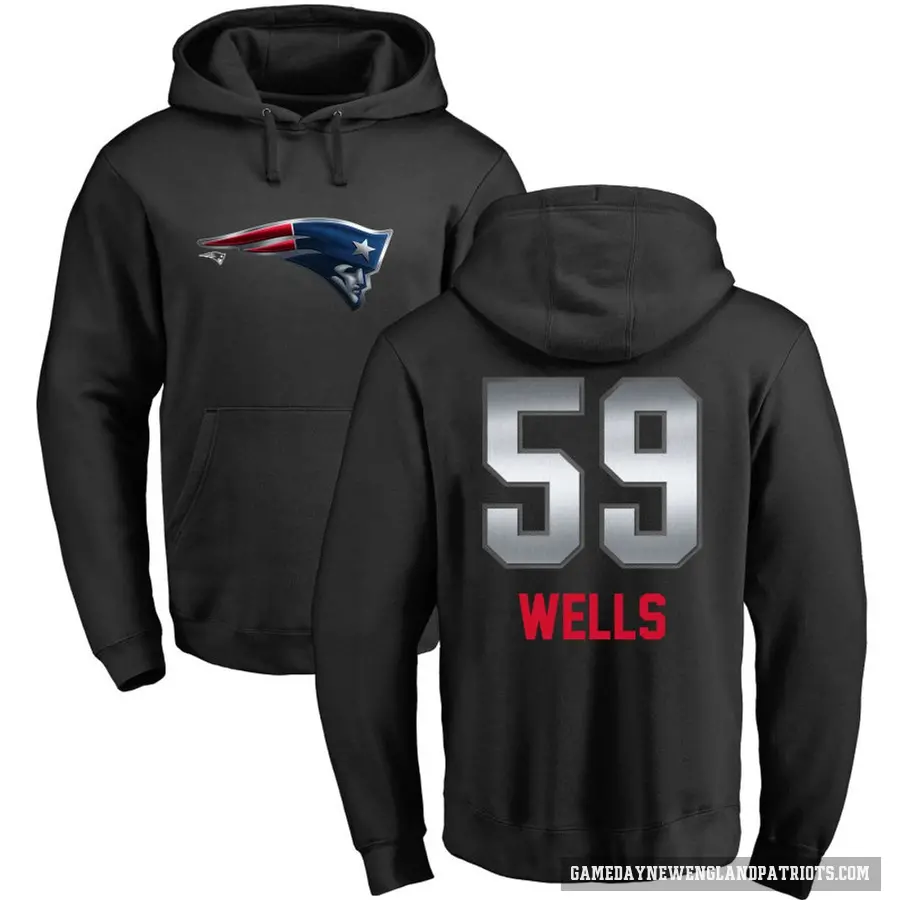 Youth ＃59 Carson Wells New England Patriots Black Midnight Mascot Pullover Hoodie