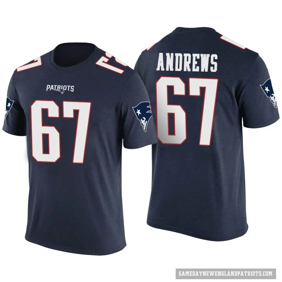 Youth ＃67 Jake Andrews New England Patriots Navy Color Rush T-Shirt