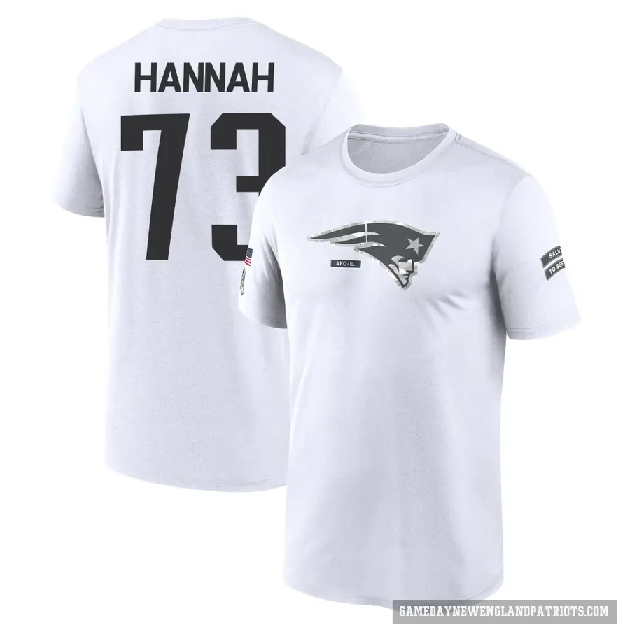 Youth ＃73 John Hannah New England Patriots White 2024 Salute to Service Performance T-Shirt