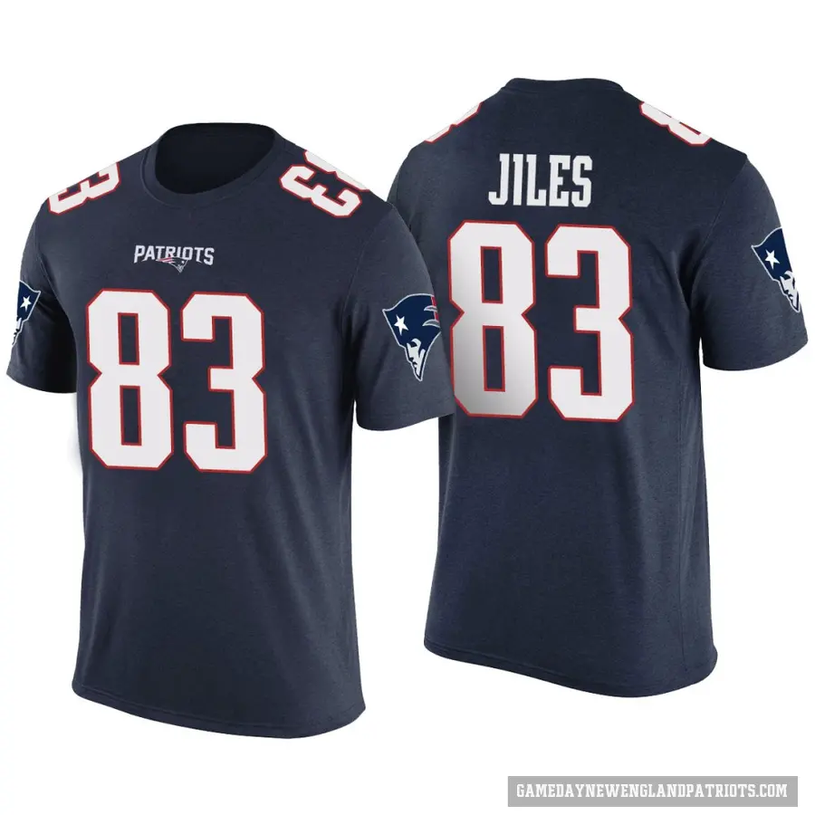 Youth ＃83 John Jiles New England Patriots Navy Color Rush T-Shirt