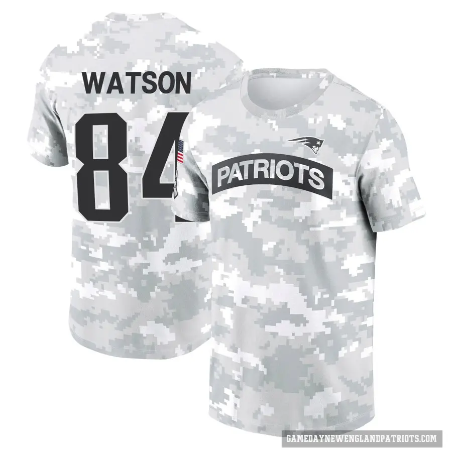 Youth ＃84 Benjamin Watson New England Patriots Camo Arctic 2024 Salute to Service Performance T-Shirt