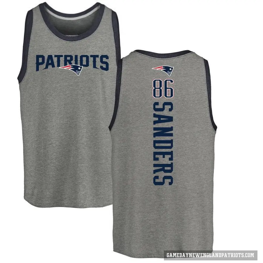 Youth ＃86 Braylon Sanders New England Patriots Ash Backer Tank Top