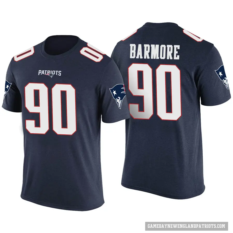 Youth ＃90 Christian Barmore New England Patriots Navy Color Rush T-Shirt